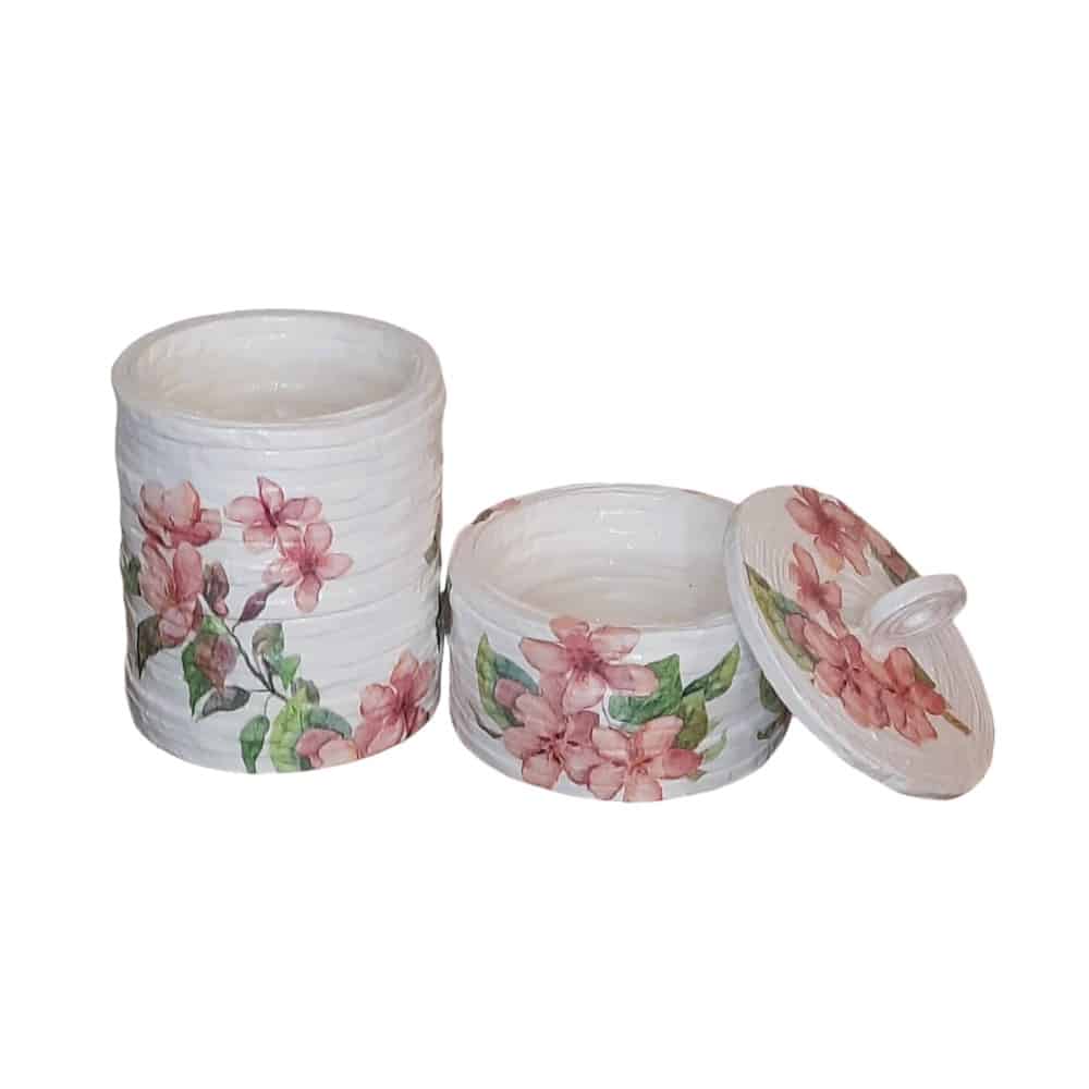 Set of Trinket Box & Pencil Stand (White)